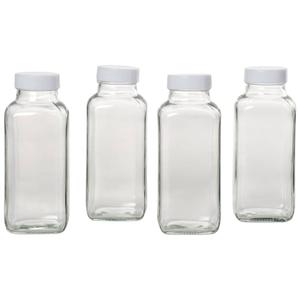 Gourmet Kitchen 12oz. Glass Juice Bottles - Set of 4