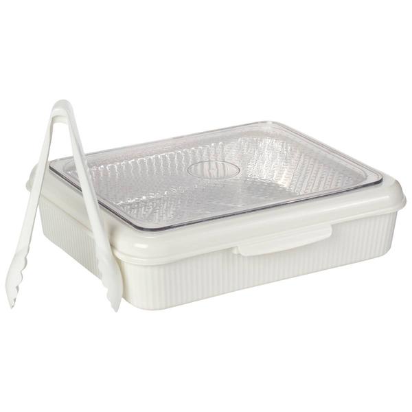 Gourmet Kitchen 95oz. Prepared Food Storage Container with Tongs