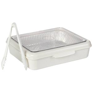 Gourmet Kitchen 95oz. Prepared Food Storage Container with Tongs alternate view
