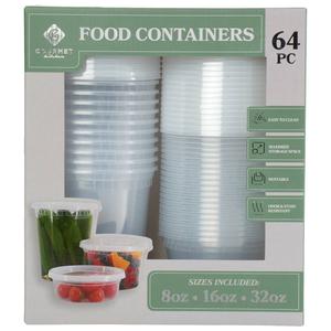 Gourmet Kitchen 64pc. Round Plastic Food Storage Set