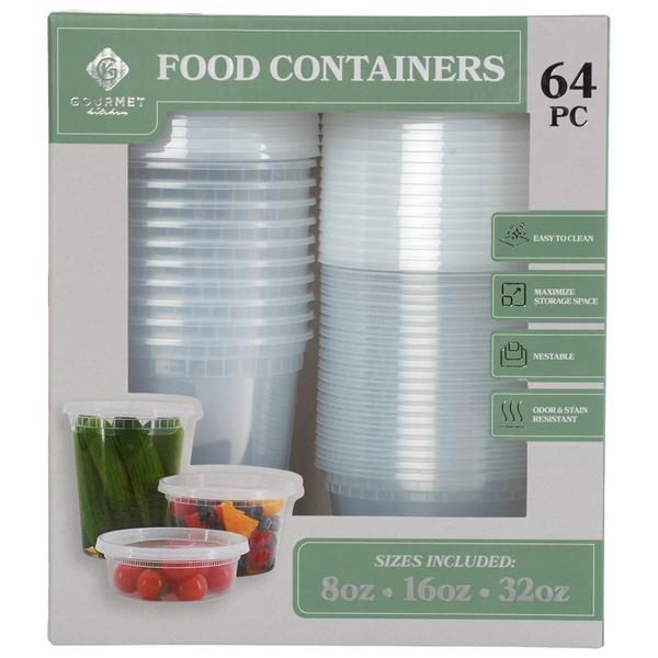 Gourmet Kitchen 64pc. Round Plastic Food Storage Set