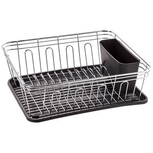 Gourmet Kitchen Charcoal/Black Metal Wire Dish Rack