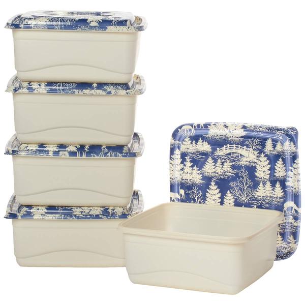 Gourmet Kitchen 10pc. 135oz. Navy Woodland Container