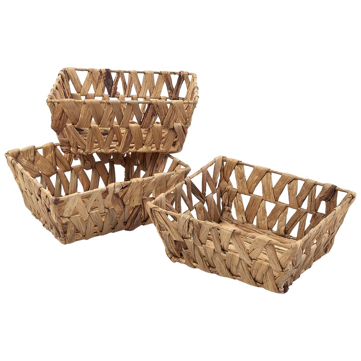 3pc. Rectangle X-Small Water Hyacinth Baskets
