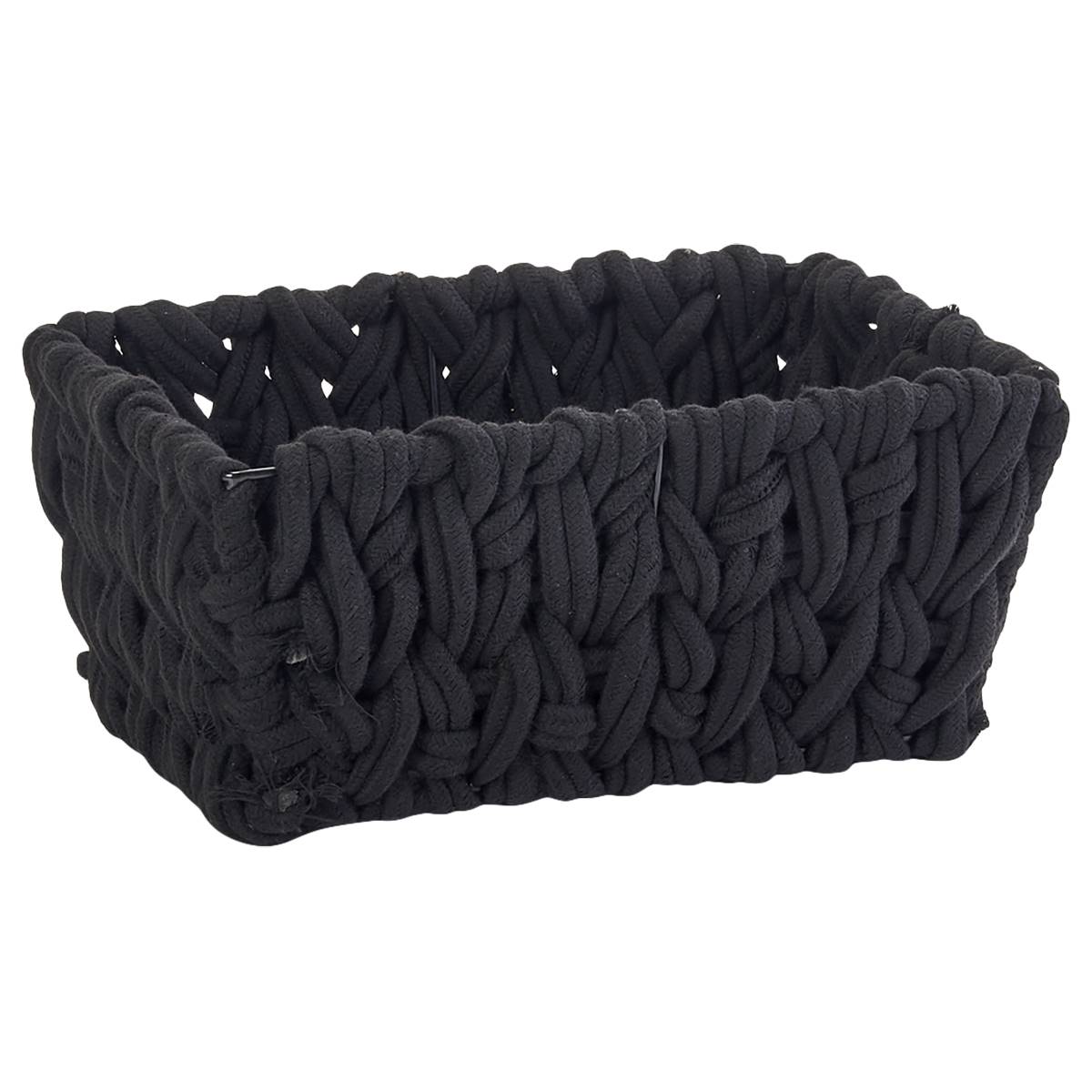 Extra Small Rectangle Braided Chunky Cotton Rope Basket