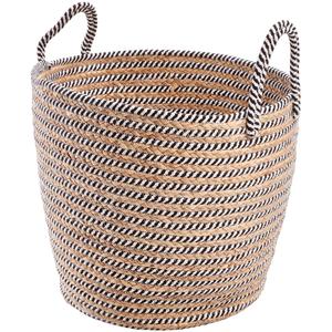 Heritage Large Black Stripe Rope Hyacinth Hamper