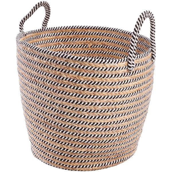 Heritage Large Black Stripe Rope Hyacinth Hamper