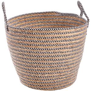 Heritage Medium Black Stripe Rope Hyacinth Hamper