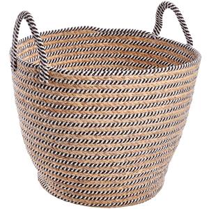 Heritage Small Black Stripe Rope Hyacinth Hamper