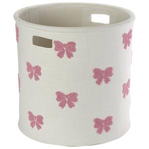 Heritage Large Round Embroidered Bow Basket
