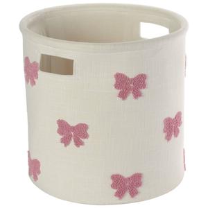 Heritage Medium Round Embroidered Bow Basket