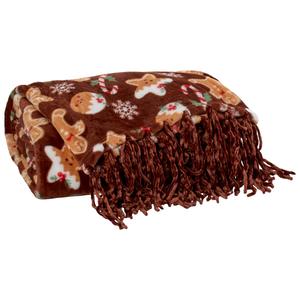 Mountain Ridge Gingerbread Cookies Fringe Popcorn Throw
