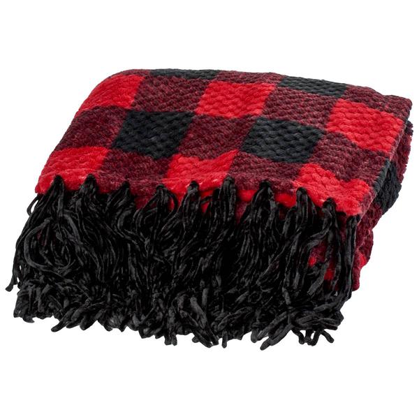 Mountain Ridge Classic Buffalo Fringe Popcorn Throw