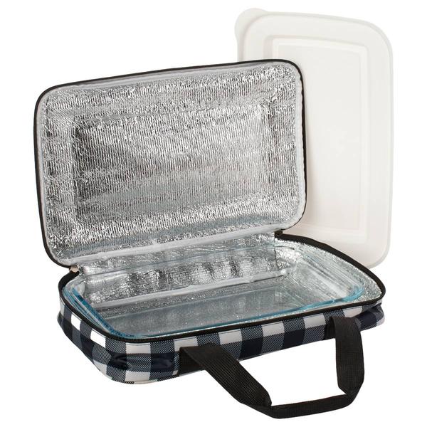 Healthy Living 3pc. Rectangle Black & White Buffalo Bake N Take