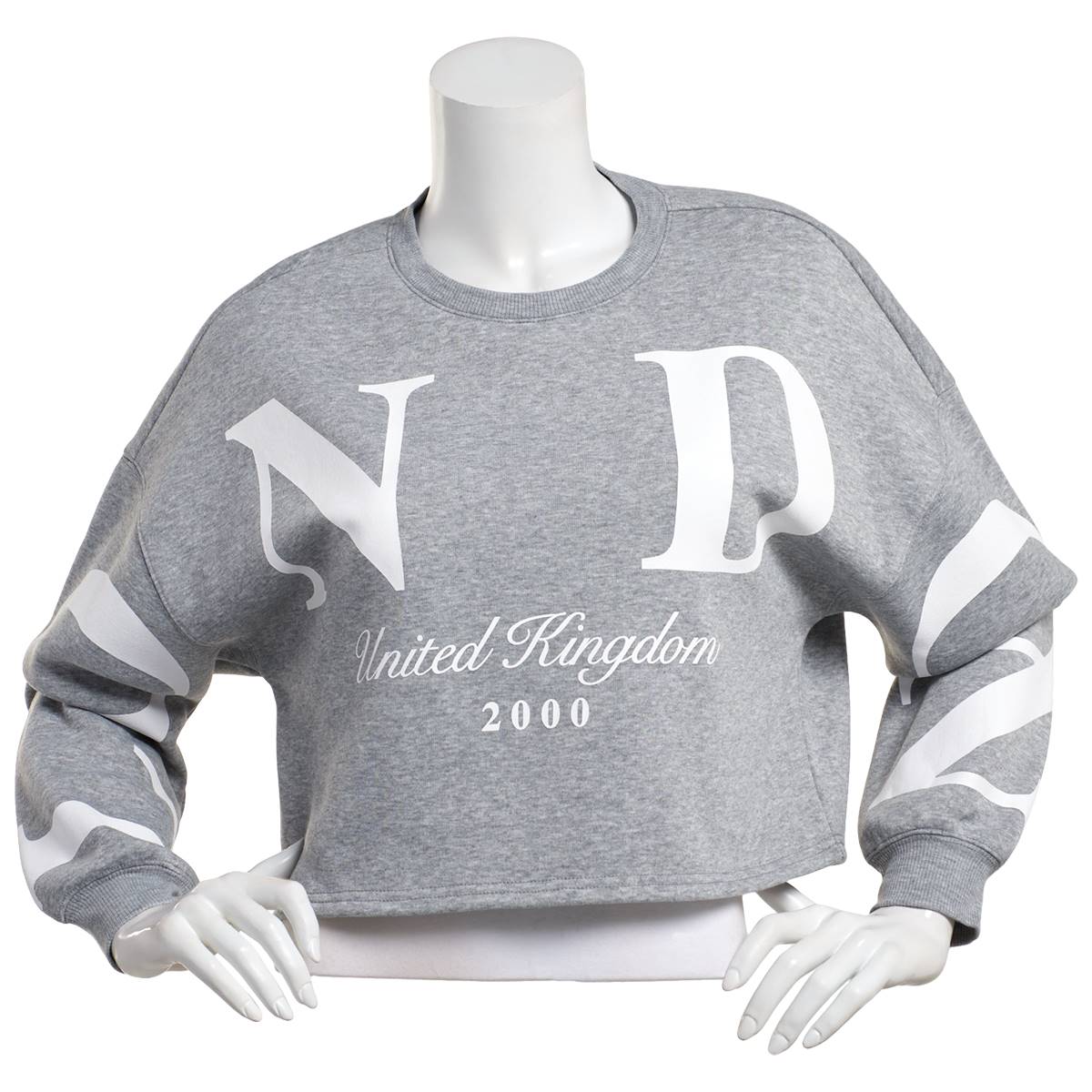 Juniors Derek Heart United Kingdom Cropped Oversized Sweatshirt