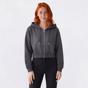 Juniors Derek Heart High Low Drop Shoulder Zip Fleece Hoodie alternate view
