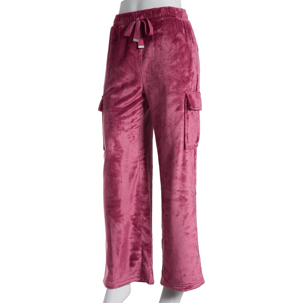 Juniors Derek Heart High Rise Wide Leg Faux Mink Cargo Sweatpants