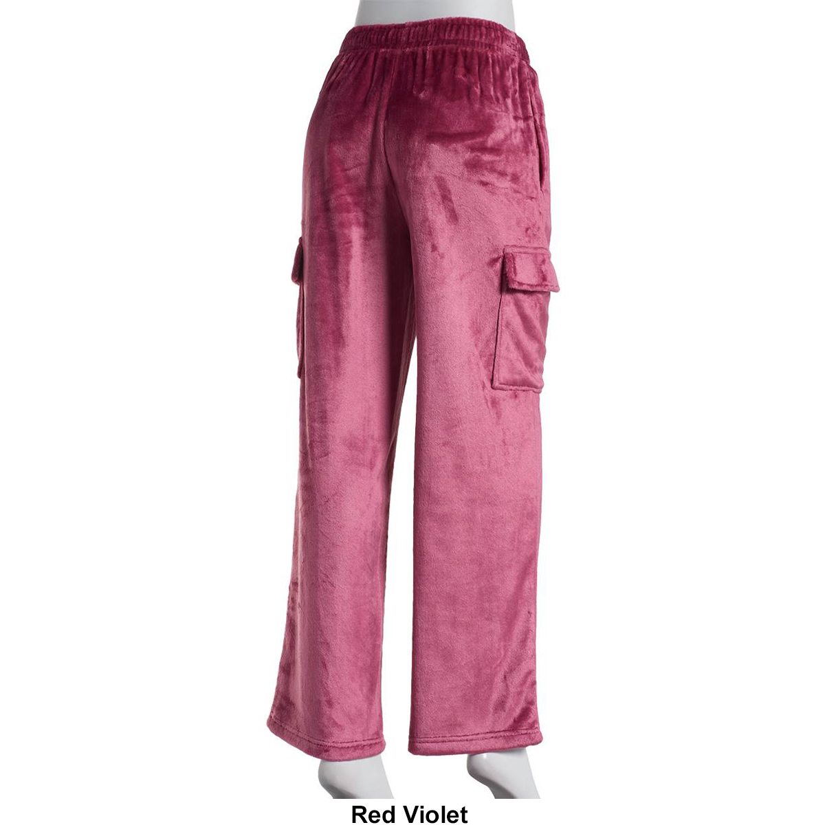 Juniors Derek Heart High Rise Wide Leg Faux Mink Cargo Sweatpants