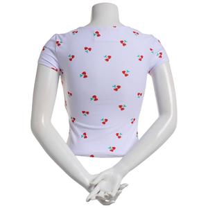 Juniors Derek Heart Double Layer Square Neck Cherry Tee alternate view