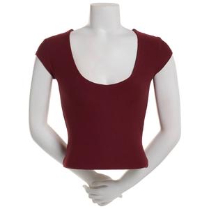 Juniors 7th & Hudson Cap Sleeve Double Layer Scoop Neck Tee