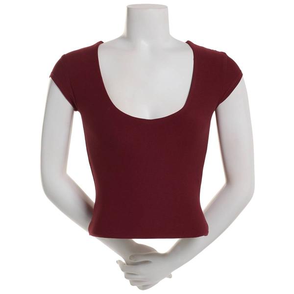 Juniors 7th & Hudson Cap Sleeve Double Layer Scoop Neck Tee alternate view