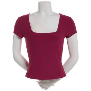 Juniors 7th & Hudson Short Sleeve Square Neck Double Layer Tee alternate view