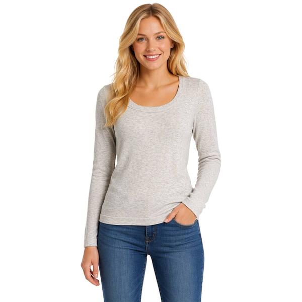 Juniors Derek Heart Long Sleeve Seamless Scoop Neck Top alternate view
