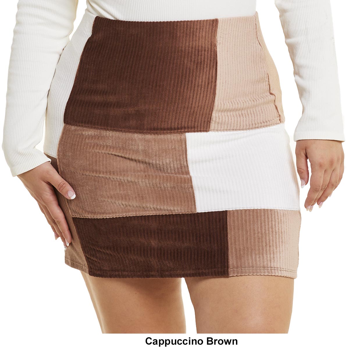 Juniors Plus Derek Heart Patched Corduroy Mini Skirt