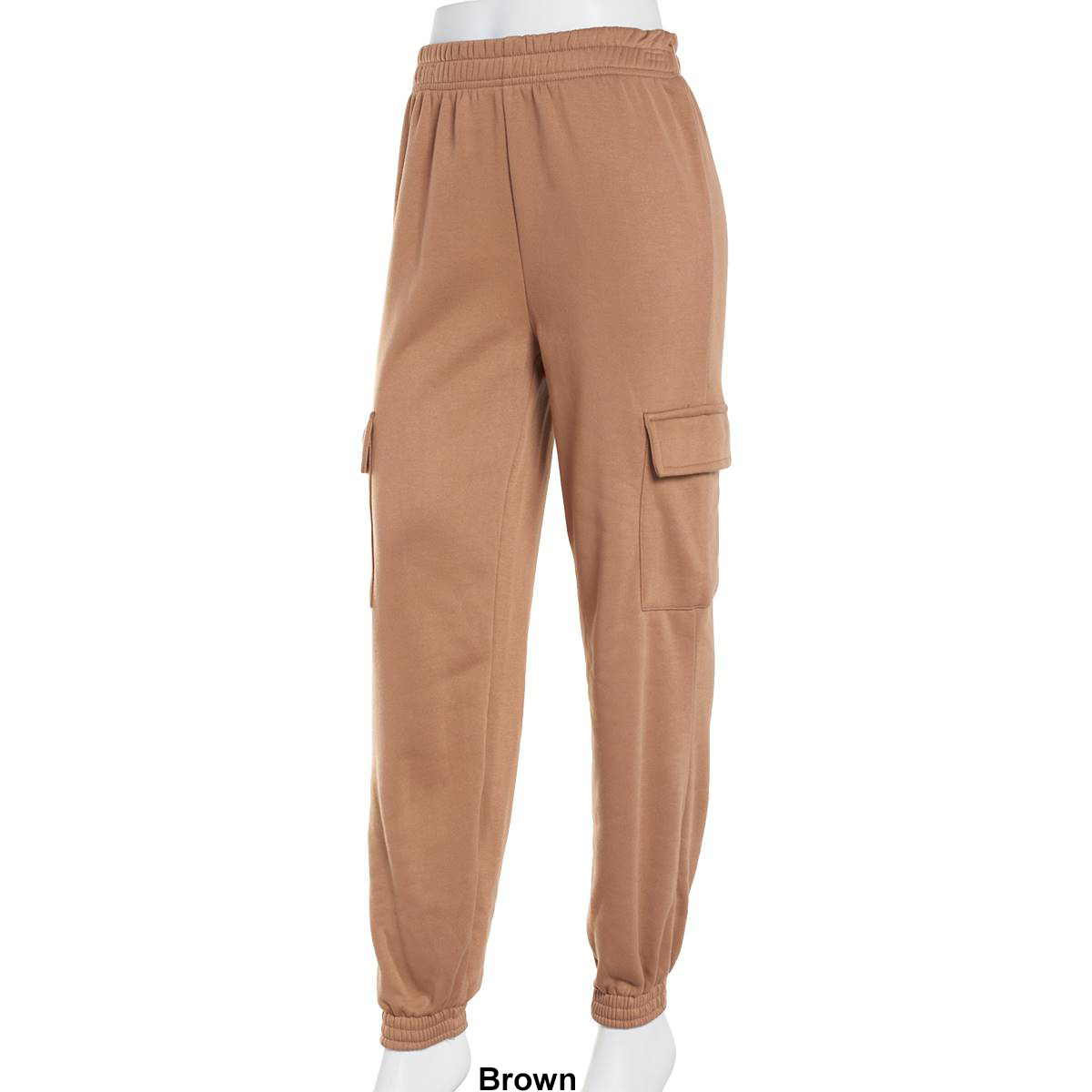 Juniors Derek Heart Polar Fleece High Rise Cargo Pocket Joggers