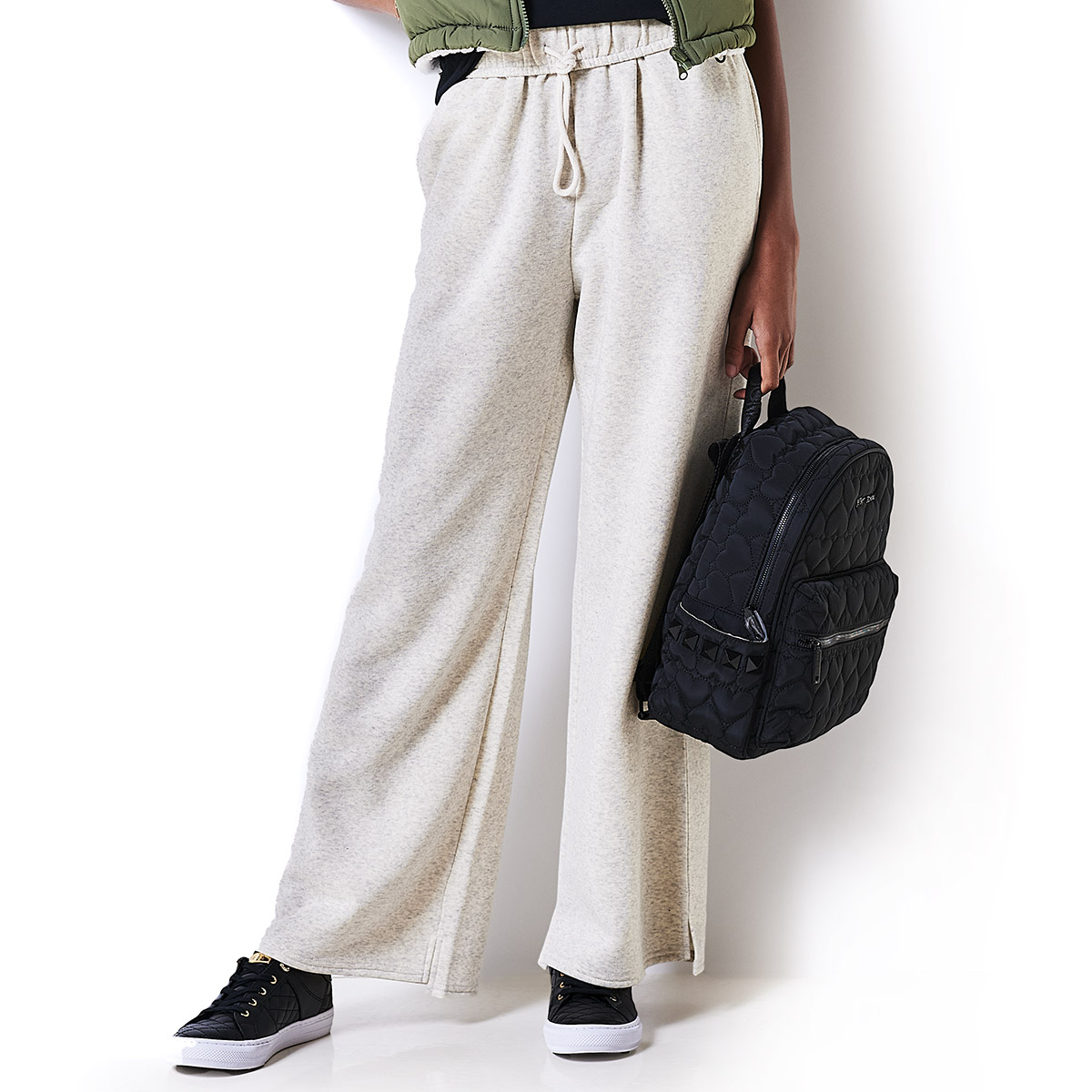 Juniors Derek Heart Fold Over Wide Leg Pants