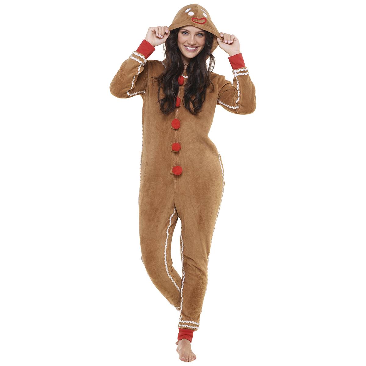 Juniors Derek Heart Gingerbread Man Hooded Sleeper