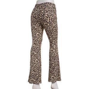 Juniors Derek Heart High Rise Ribbed Leopard Flare Leggings alternate view