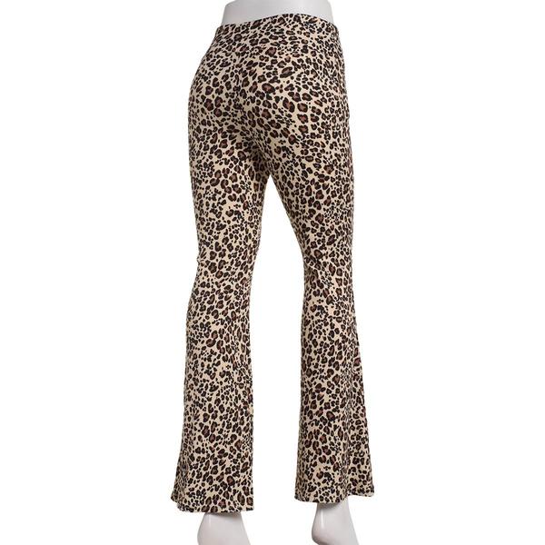 Juniors Derek Heart High Rise Ribbed Leopard Flare Leggings alternate view