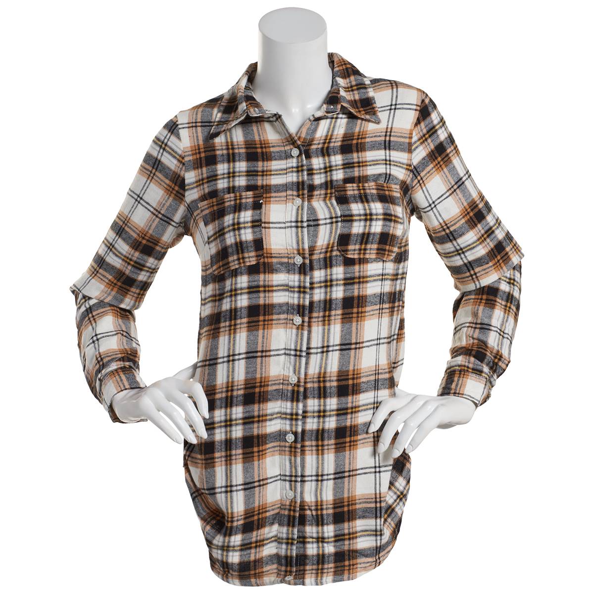 Juniors Derek Heart Woodland Roll-Tab Flannel Shirt