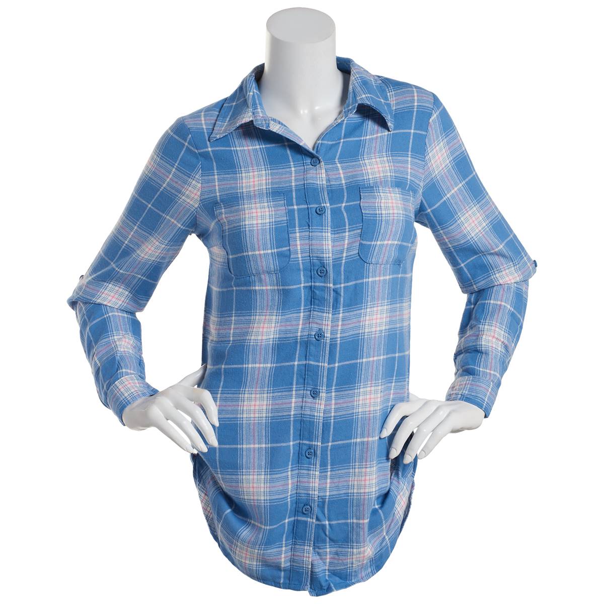 Juniors Derek Heart Quiet Harbor Roll-Tab Flannel Shirt