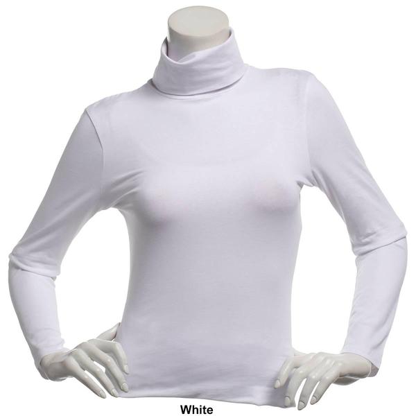 Juniors Aveto Long Sleeve Cotton Spandex Turtleneck Tee alternate view
