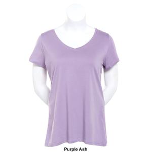 Juniors Plus Aveto Short Sleeve V-Neck Basic Tee alternate view