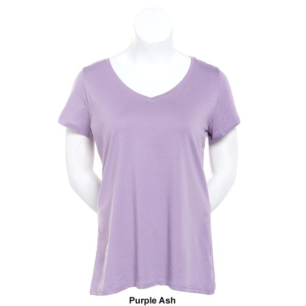 Juniors Plus Aveto Short Sleeve V-Neck Basic Tee alternate view