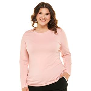 Juniors Plus Aveto Essential Long Sleeve Crew Neck Tee