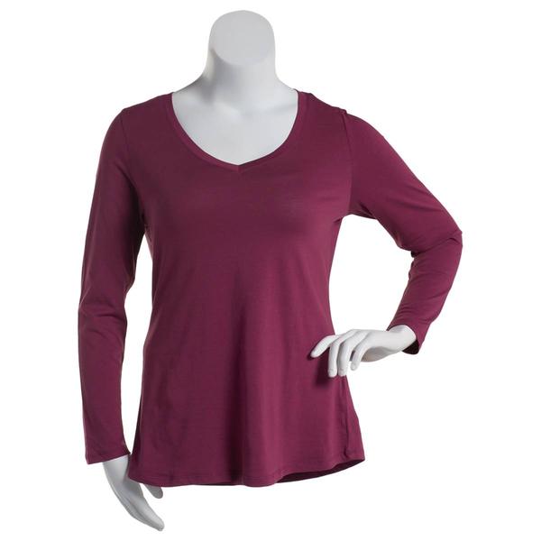 Juniors Plus Aveto Casual Long Sleeve V-Neck Tee alternate view