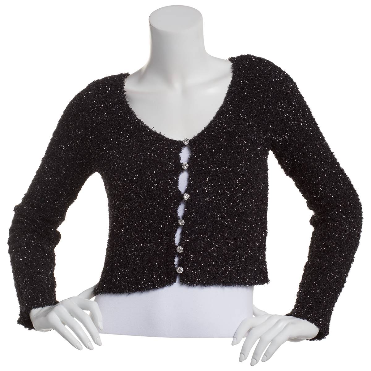 Juniors Derek Heart Rhinestone Eyelash Cardigan