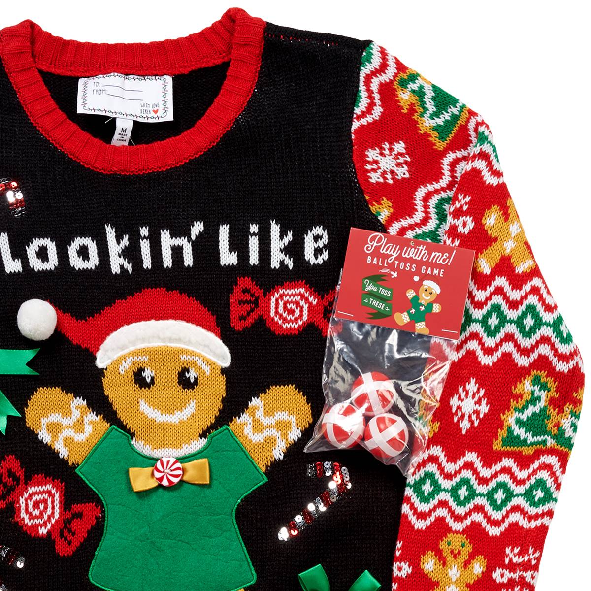 Juniors Derek Heart Holiday Snack Ugly Christmas Sweater