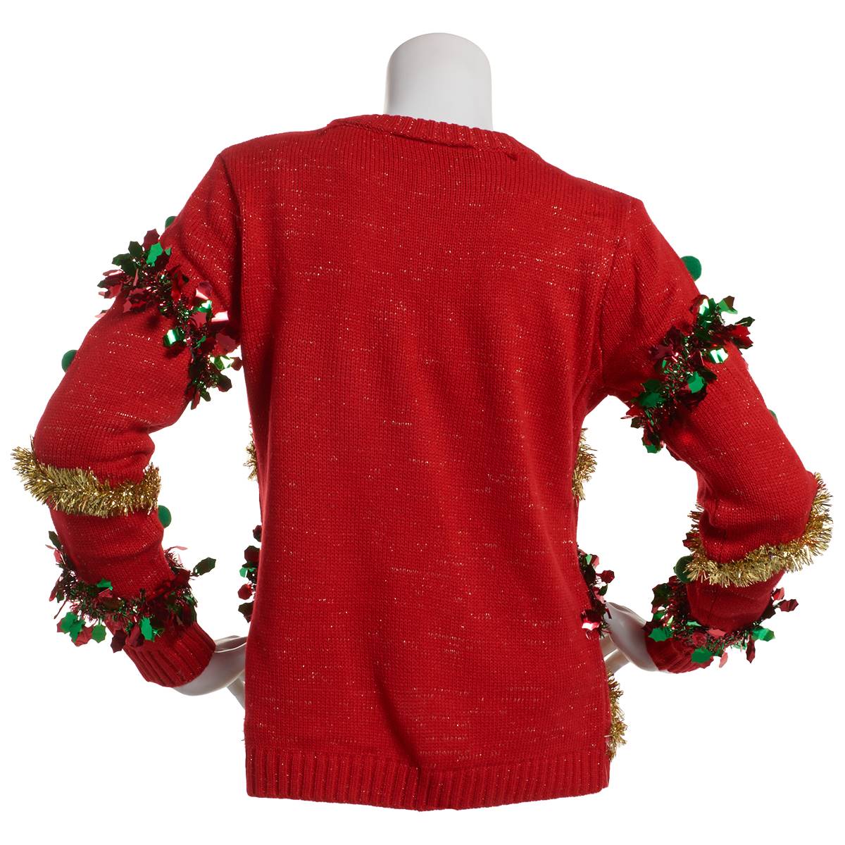 Juniors Derek Heart Tinsel Crew Neck Sweater