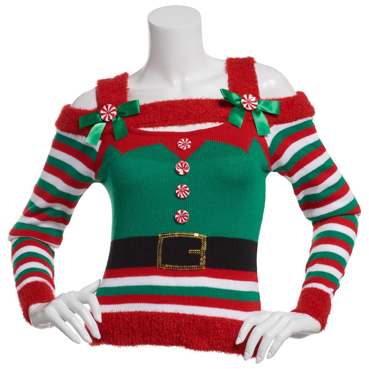 Juniors Derek Heart Elf Ugly Christmas Sweater