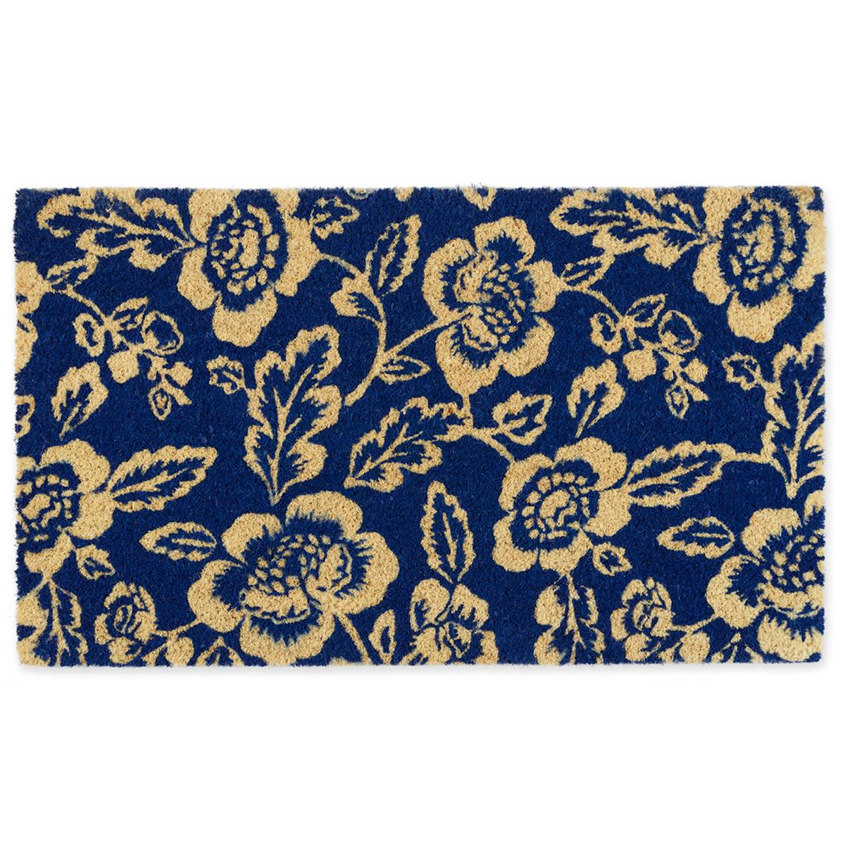 Design Imports Blue Peonies Doormat