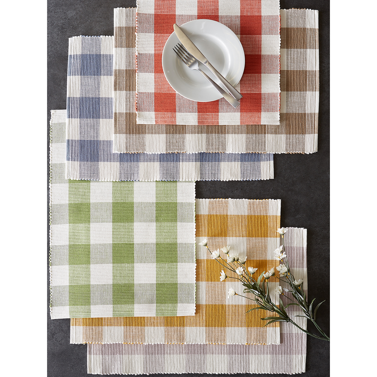 DII(R) Design Imports Buffalo Check Placemats - Set Of 6