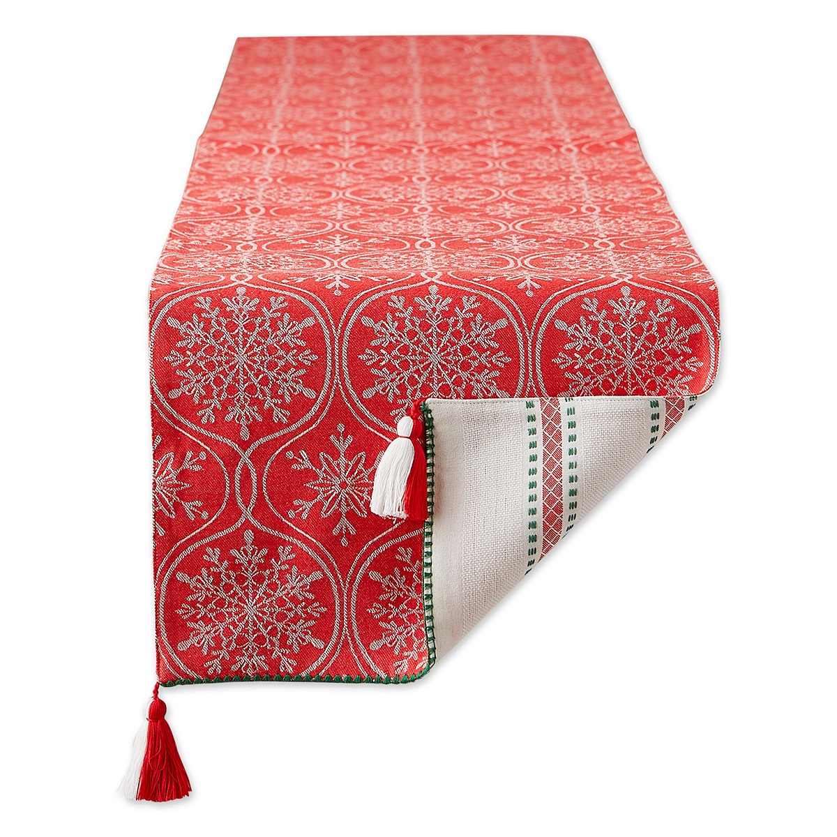 DII(R) Joyful Snowflakes Reversible Jacquard Table Runner