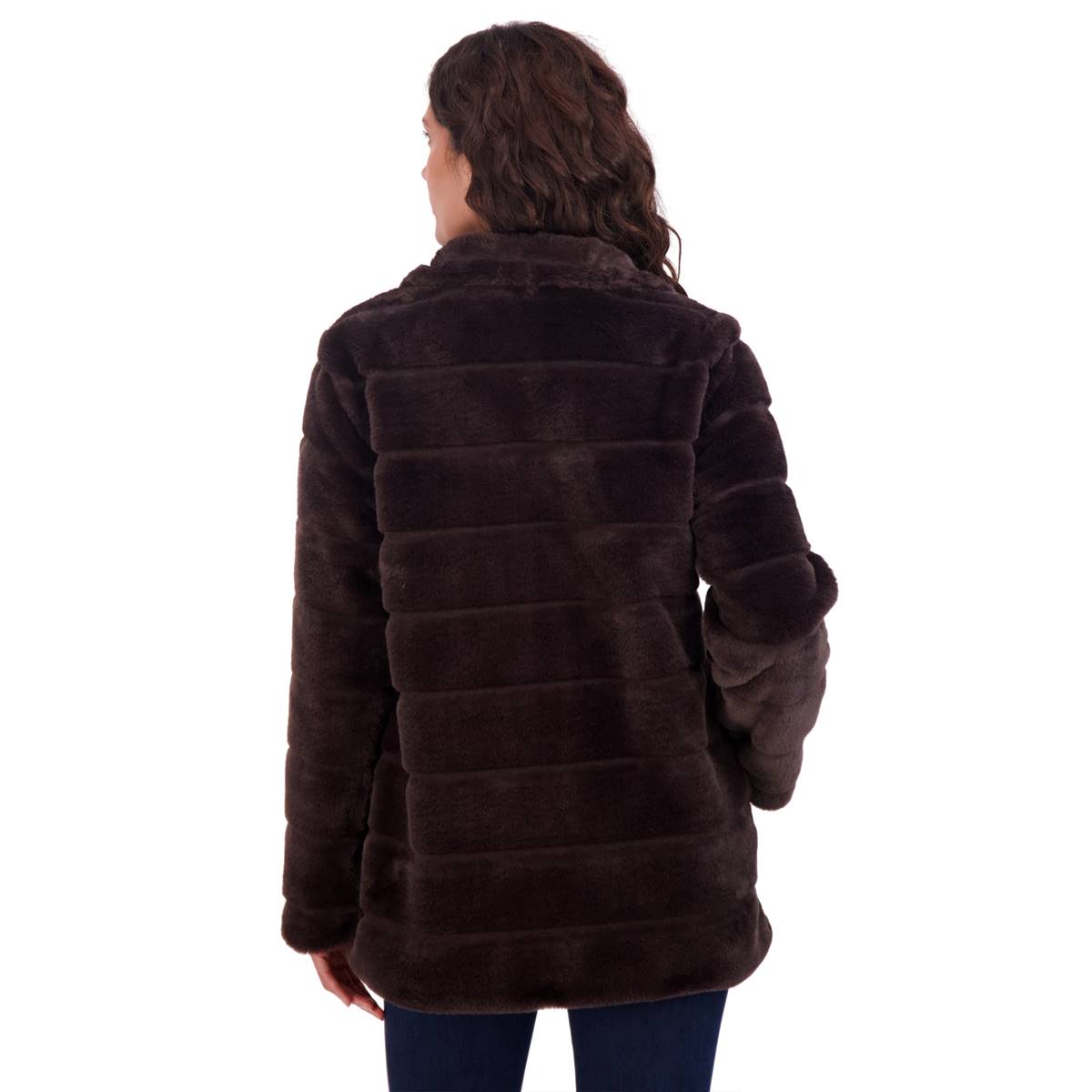 Womens Sebby Grooved Faux Fur Snap Front Walker