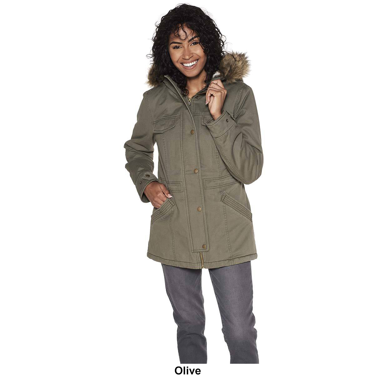 Womens Sebby Twill Anorak Coat With Wubby Lining & Hood