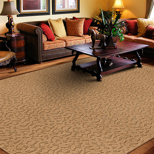 Garland Ivy Pattern Rectangle Area Rug - Beige